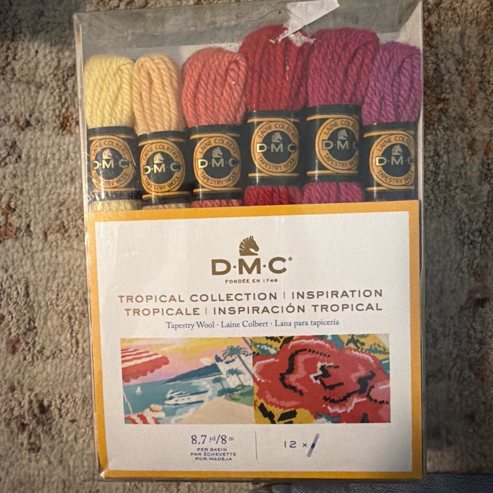 DMC 12pc TROPICAL COLLECTION Tapestry Wool Skeins (8.7yd Per Skein) #486FP212